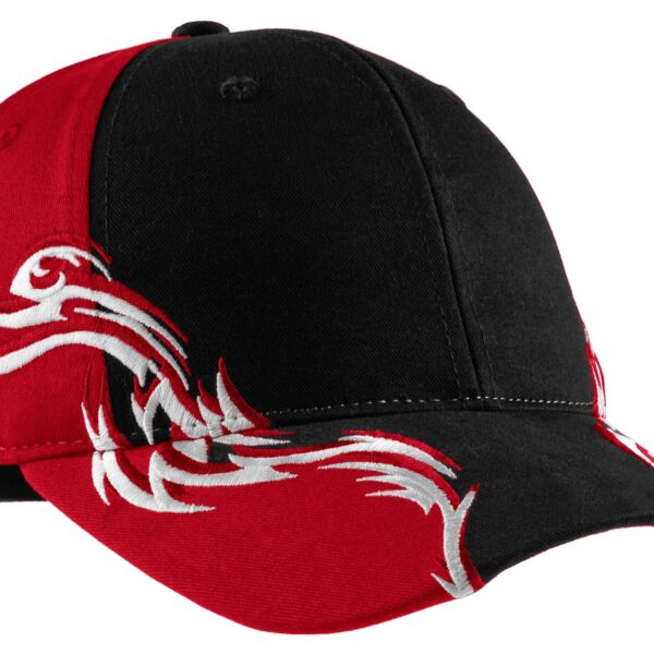 Colorblock Racing Cap with Flames Thumbnail