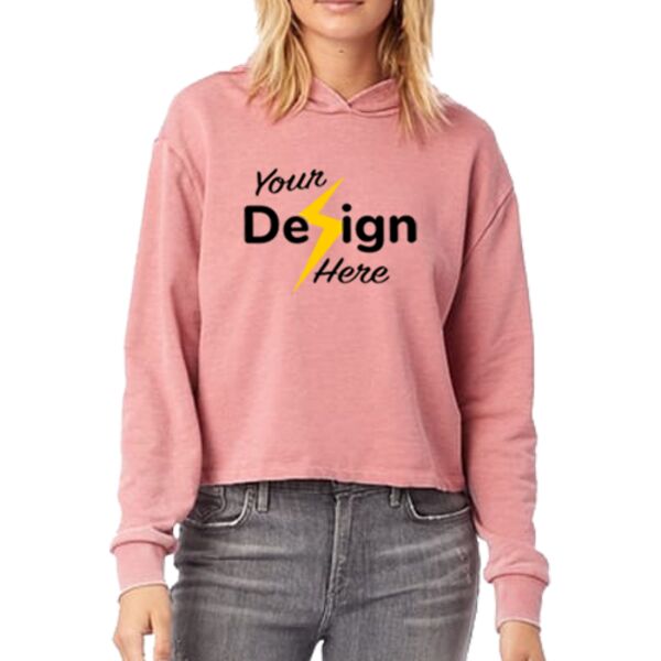 Women's Mineral Wash French Terry Crop Pullover Hoodie Thumbnail