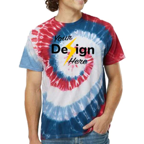 Multi-Color Spiral Tie-Dyed T-Shirt Thumbnail